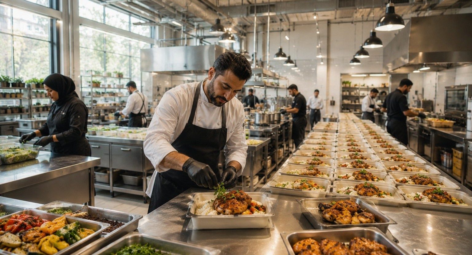 Chef-cooked halal meal prep trays from Nourish